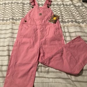 NWT Carhartt girls pink overalls